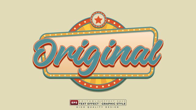 Editable 3d text effect original with sign board for banner template