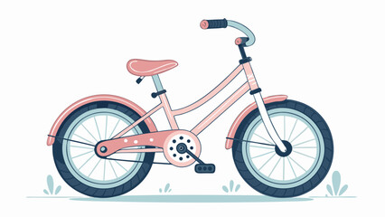 Fototapeta premium Pink Childrens Bicycle With Seat.