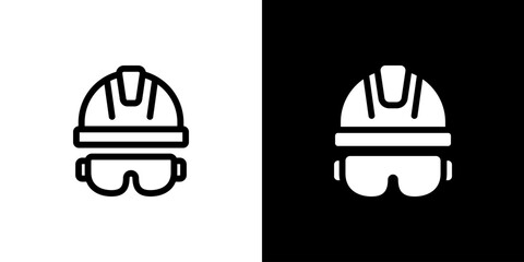 Fototapeta premium Personal Protective Equipment icon concept with flat Black White Background. Vector illustration.