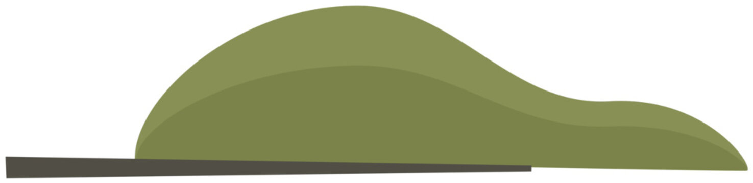 Simple Curvy Leaf Side View Minimal Vector Illustration Isolated
