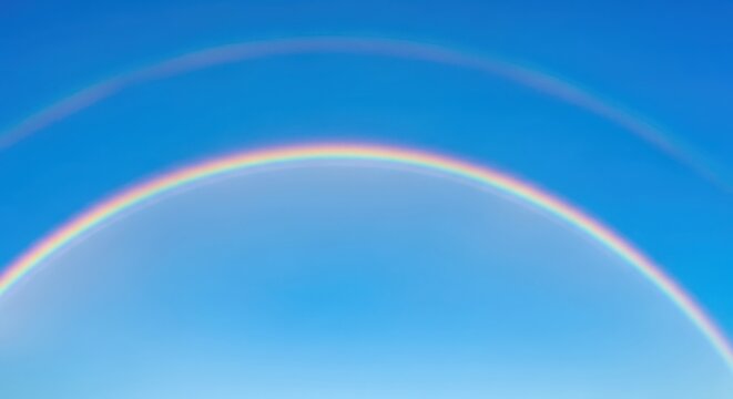 A Beautiful Rainbow Arcing Across a Clear Blue Sky