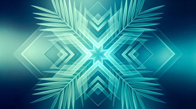 Glowing geometric palm leaves abstract Palm Sunday spiritual background