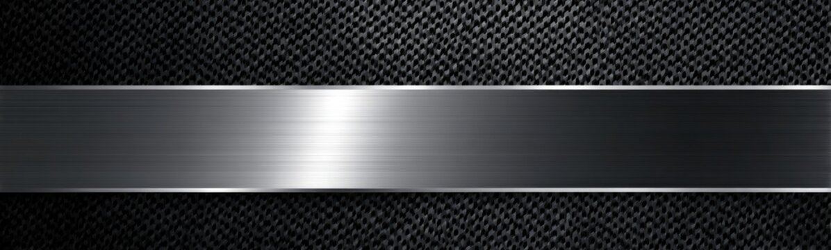 Metallic bar floats over textured, dark grid background, highlighting reflections