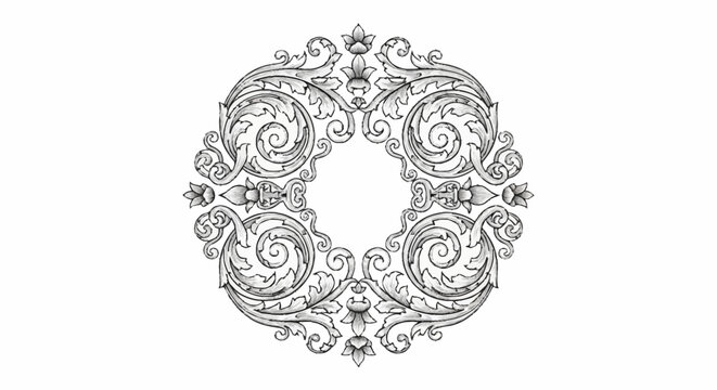 ornate circular decorative element with swirling patterns.