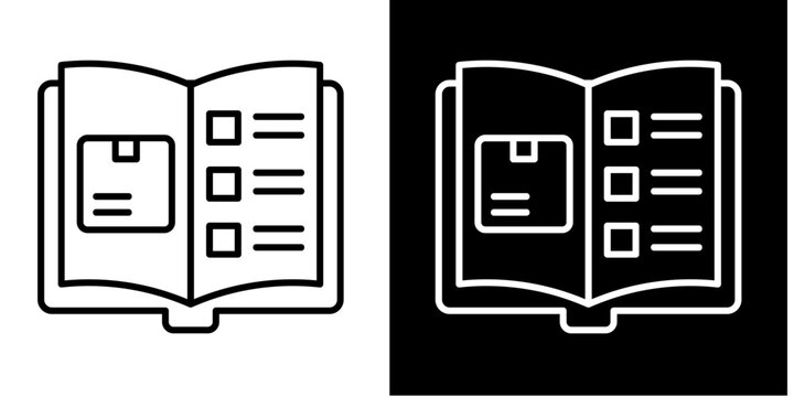 Product Catalog Icon Set White Style Collection