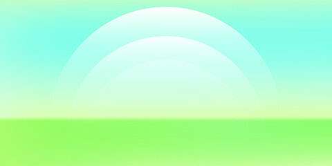 Fototapeta premium 3D limbo green with yellow gradient simple background. White sun theme. Modern wallpaper trendy
