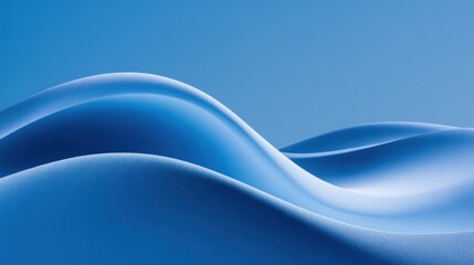 Obraz premium Abstract Blue Waves: A captivating image showcases fluid, abstract blue waves, inviting viewers into a world of tranquility and movement. Evoking a sense of serenity and dynamism