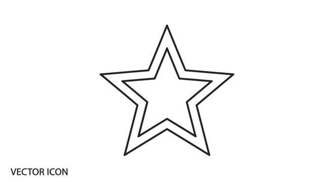 Black outline star shape icon symbol.