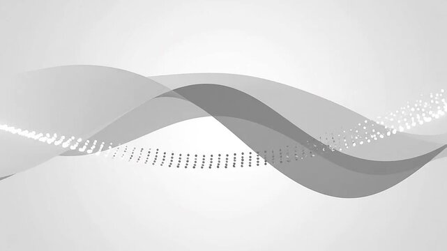 Abstract gray waves with a dotted line on a light background. Modern design element