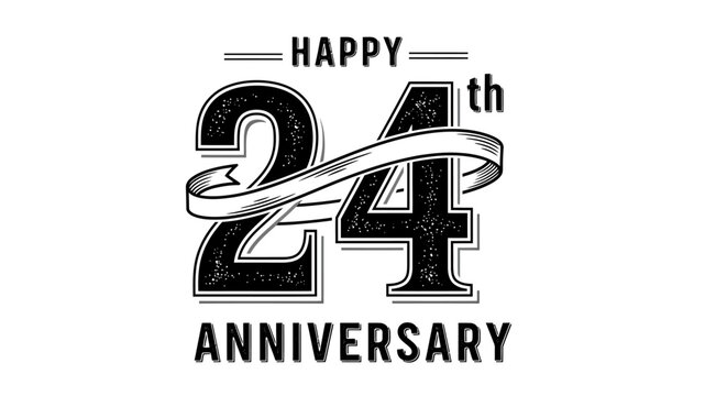 Happy 24th anniversary celebration logo.
