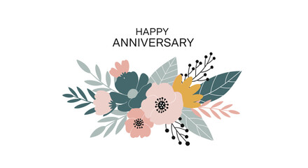 Fototapeta premium A beautiful pastel floral bouquet illustration with 