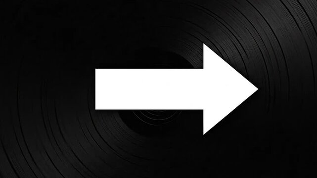 A simple white arrow pointing to the right on a black background, graphic design