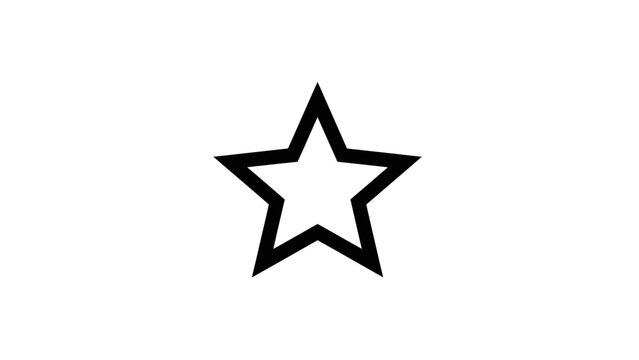 Black and White Five-Pointed Star Vector Illustration