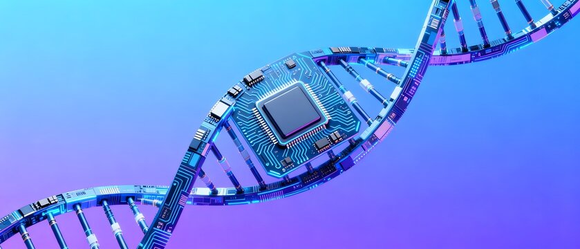 DNA helix integrated with circuit board and microchip