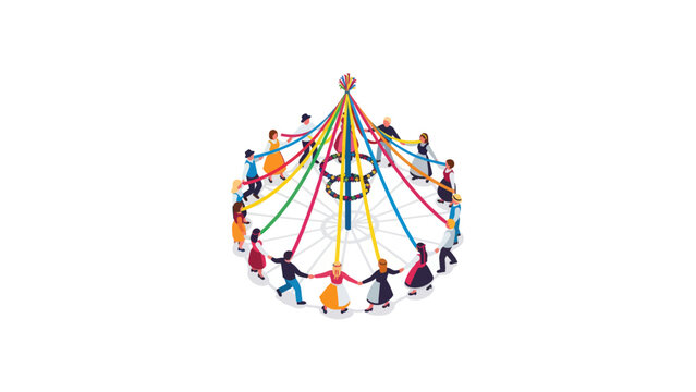 children holding hands on colorful carousel