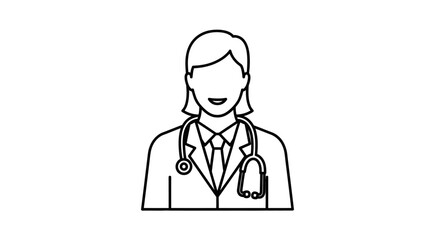 Fototapeta premium Female Doctor Wearing Stethoscope Smiling.