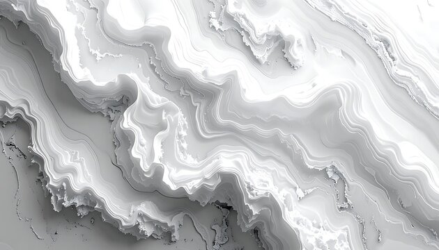 A grayscale abstract geode pattern with wavy lines