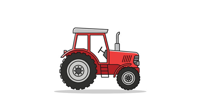 Red Tractor Vehicle Farm Equipment.
