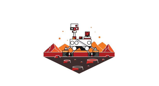 Robot Standing On Brown Surface.