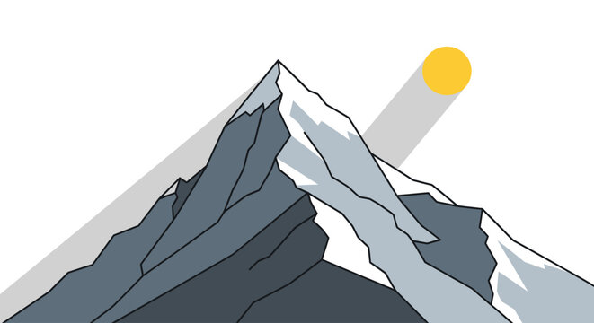Snowy Mountain Peak Landscape Nature.