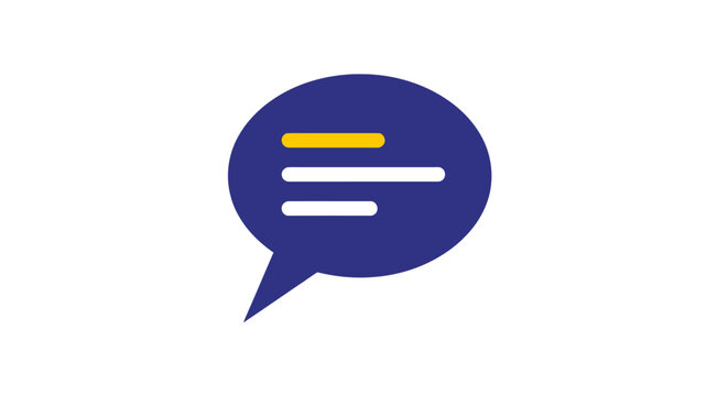 Speech bubble icon with lines.