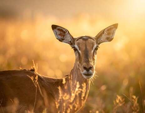 Dik-dik antelope in savannah grassland habitat.