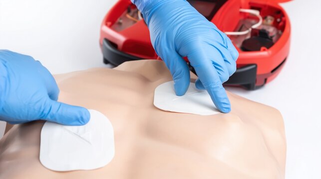 CPR Training with Mannequin and AED Device