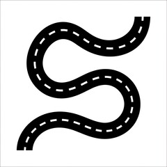 Fototapeta premium Abstract winding road illustration on white background for design elements