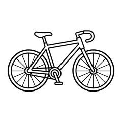 Fototapeta premium Black and white bicycle illustration on white background for design element