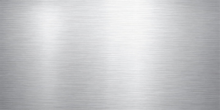 Industrial grey brushed metal texture background featuring a shiny stainless steel surface with a metallic silver aluminum pattern on a seamless material sheet backdrop