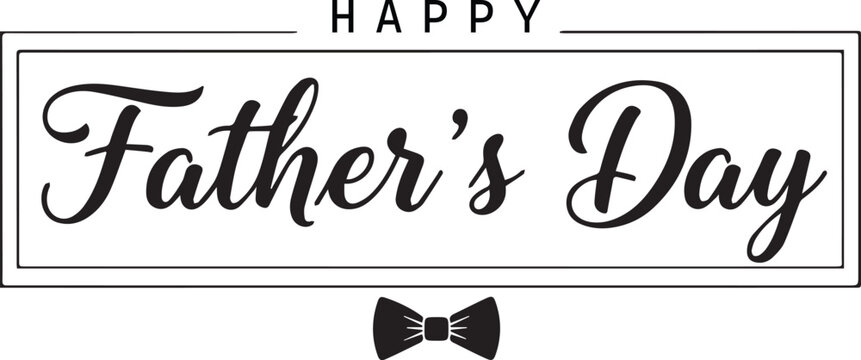 Happy father's day calligraphy design with bow tie illustration
