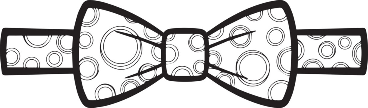 Intricate black and white bow design with detailed patterning