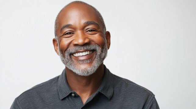 Captivating front-facing portrait of a senior african american man studio setting warm lighting close-up human connection