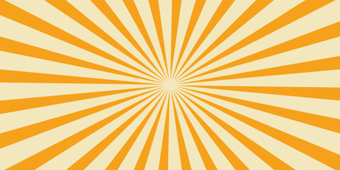 Obraz premium Vintage yellow sun rays retro background modern vector