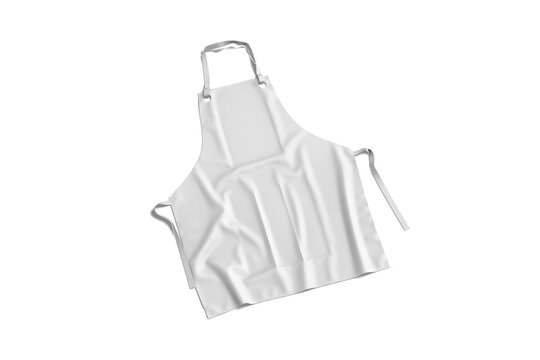 Blank white apron mockup in perspective angle view isolated, 3D Illustration
