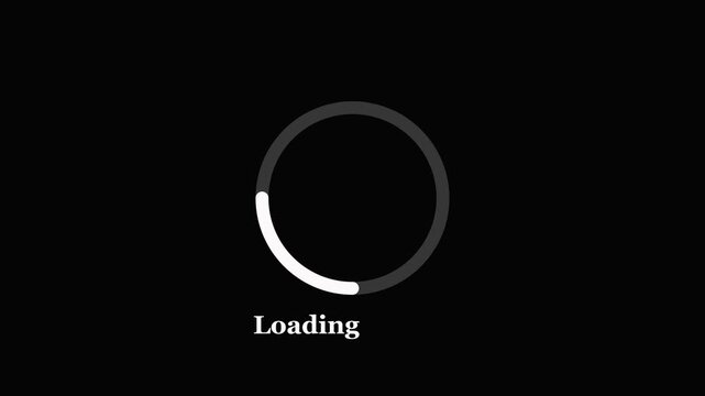 Loading Animation Circle Progress Bar with Dots on Black Background loading buffering.