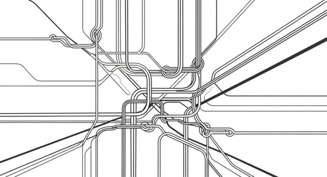 Abstract network of lines and intersections representing a complex system.