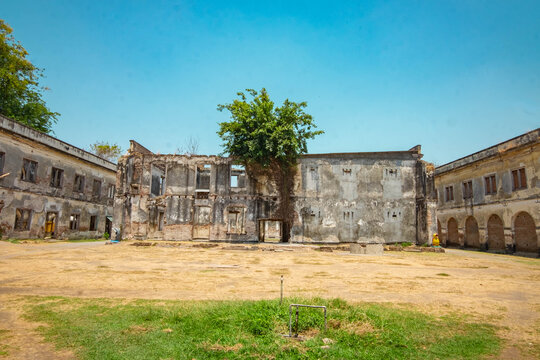 Courtyard of Benteng Van den Bosch (Benteng Pendem) historic fortress ruins in Ngawi, East Java