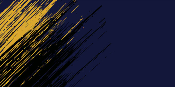Abstract yellow-blue frame on a dark background. Sporty design in grunge style. Illustration for sports, athletics, training, workout, etc.