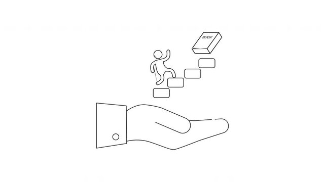 Business Growth Concept - Person Climbing Stairs Supported by Hand.