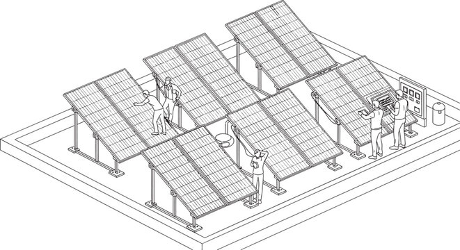 Isometric architectural rendering of a complex building structure with repeating modular units