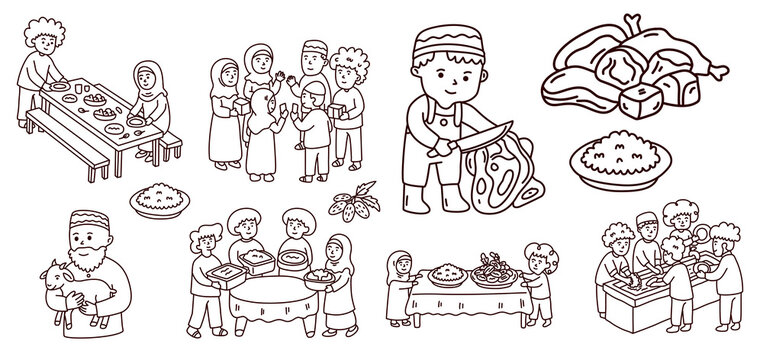 community sharing meal during festive eid celebration