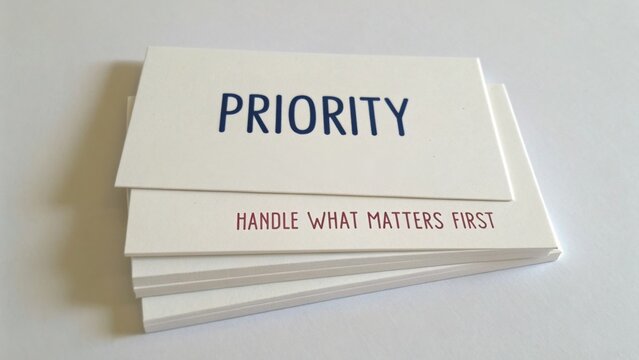 Prioritize Tasks Effectively with Business Cards that Feature Clear Messaging on Importance of Prioritization