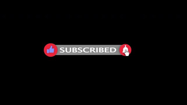 3d Subscribe, Reminder and Like Button animation with mouse cursor with alpha channel