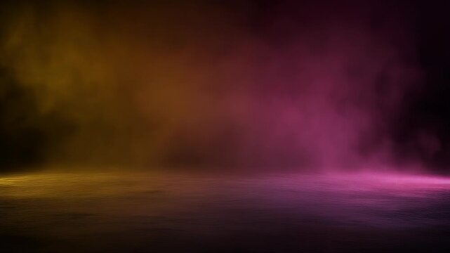 Vibrant gradient smoke and fog background in pink, purple, and orange hues, creating an abstract, mysterious, and ethereal atmospheric effect