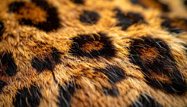 Close-up of Leopard Fur - A Detailed Look at Animal Print Texture.