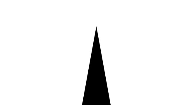 Minimalist black triangle geometric shape on white background.