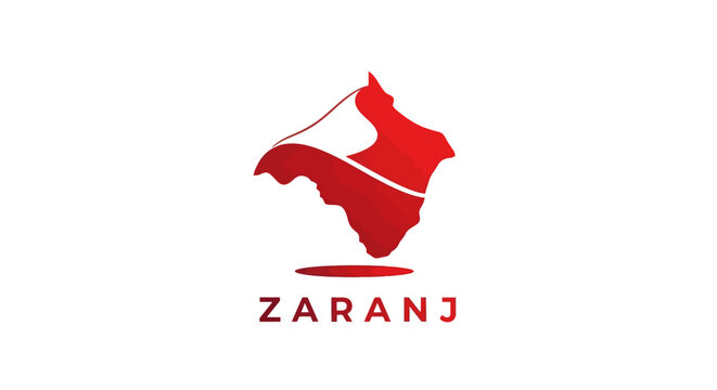 Modern Red Zaranj Logo Design on White Background for Branding.