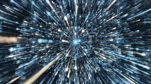 Futuristic digital information matrix with glowing blue fiber optic nodes conceptualizing big data cloud computing global communication system and cyber security infrastructure backdrop