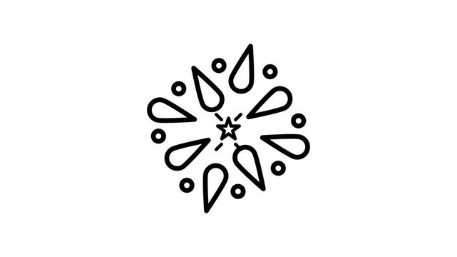 icon motion graphic clock striking midnight
